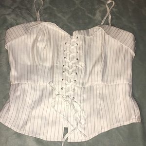 Niki and Gabi wetseal pinstripe crop top